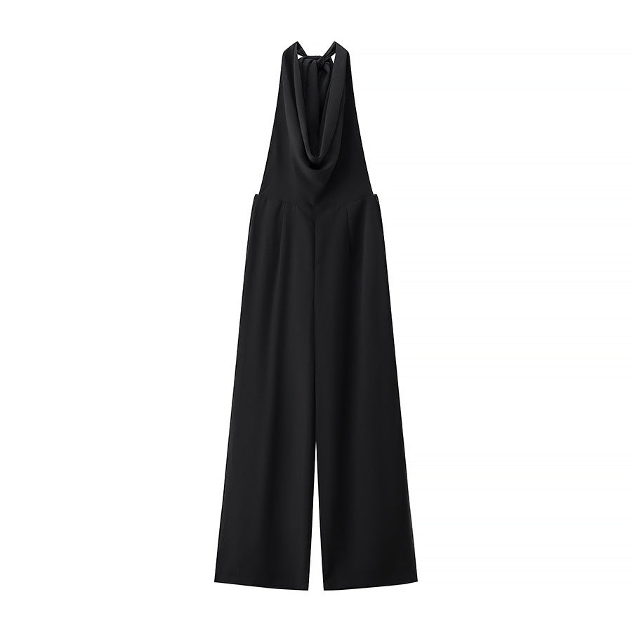 Edge Drape-Neck Halter Jumpsuit
