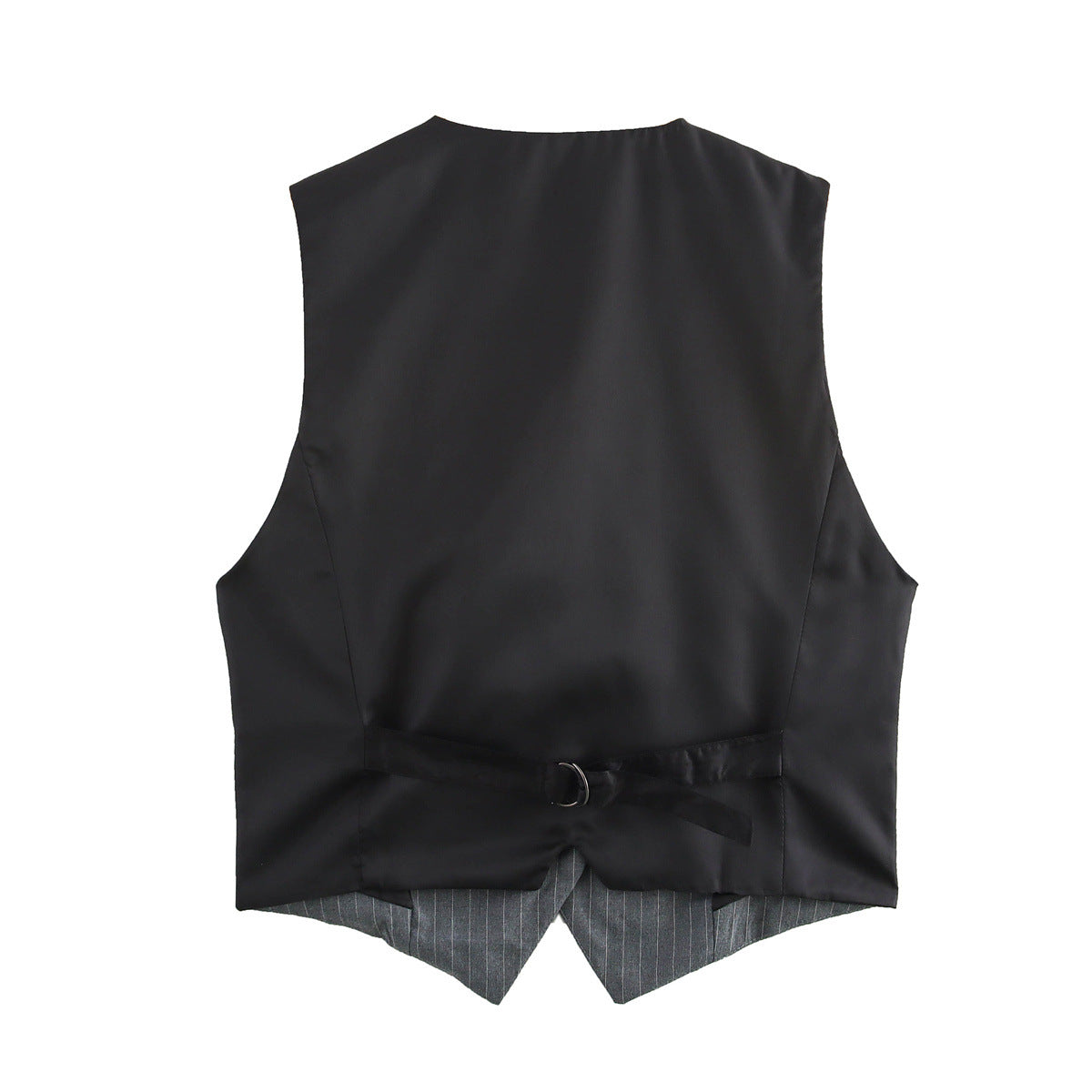 Luxe Pinstripe Tailored Vest - Gray