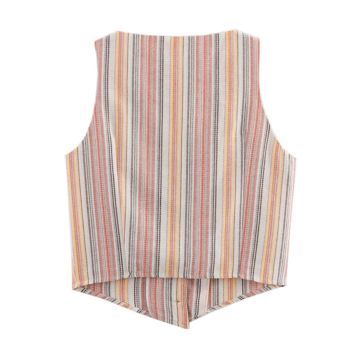 Luxe Vertical Stripe Vest - Beige