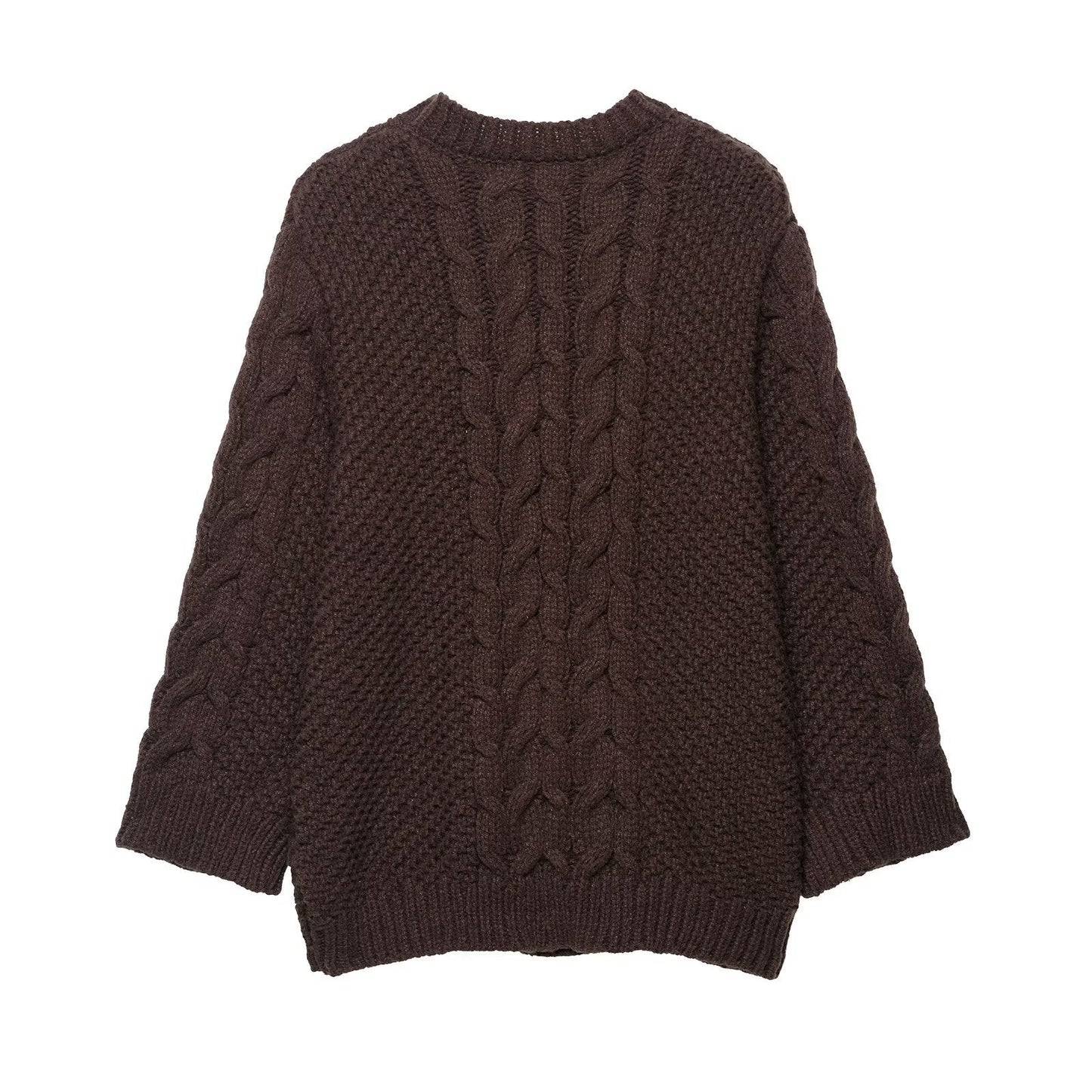 Essential Cable-Knit Sweater - Brown