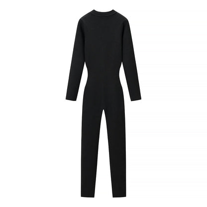 Essential Half-Zip Knit Jumpsuit