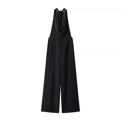 Edge Drape-Neck Halter Jumpsuit