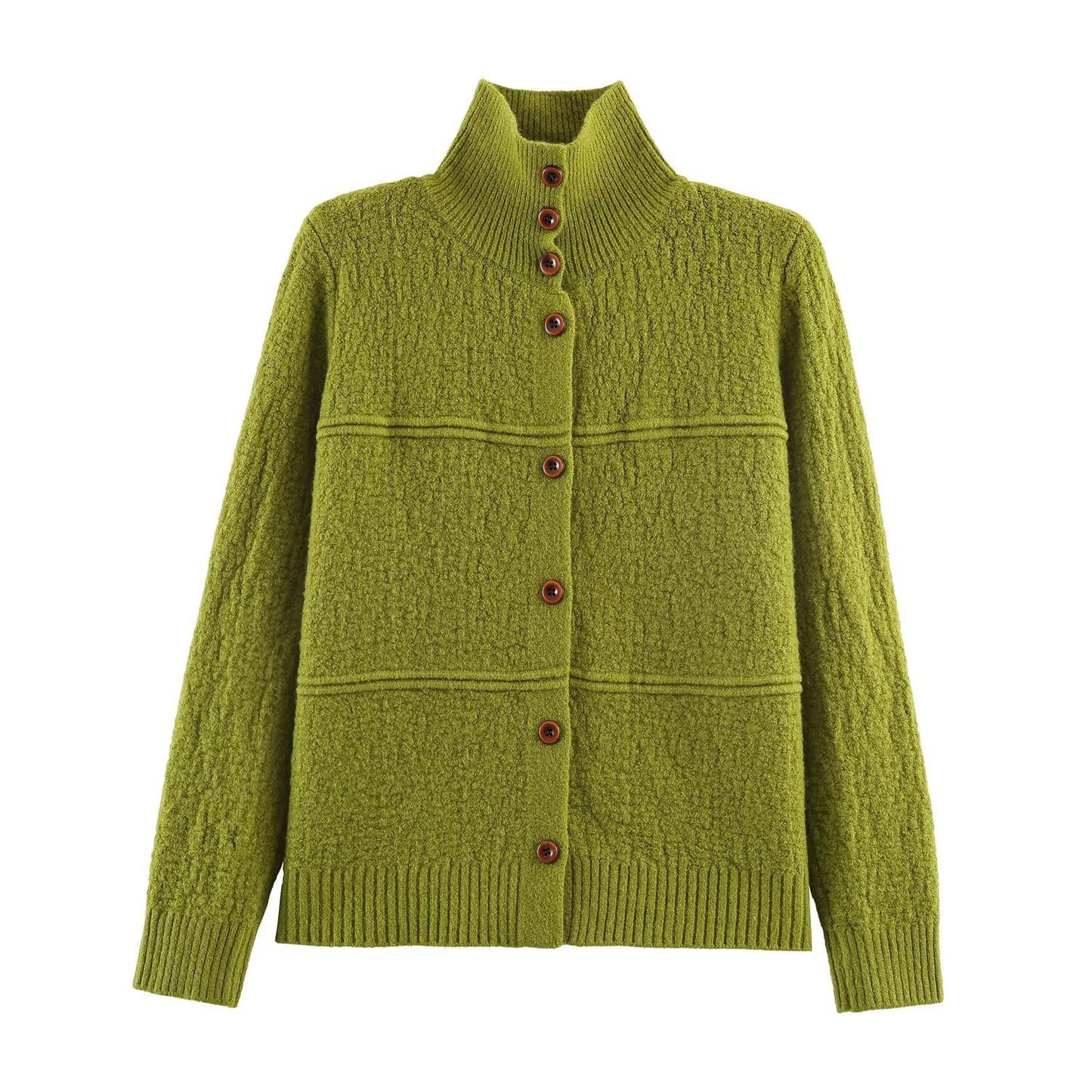 Essential High-Neck Bouclé Cardigan Sweater