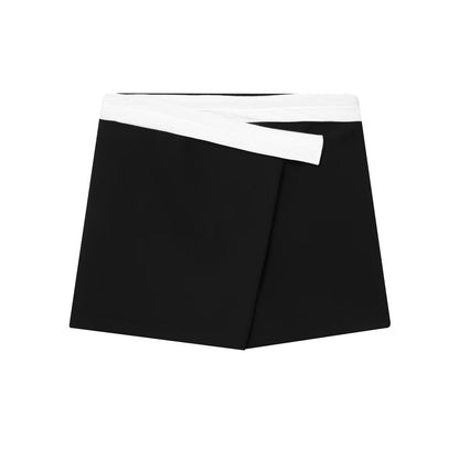Essential Contrast Wrap Shorts - Black