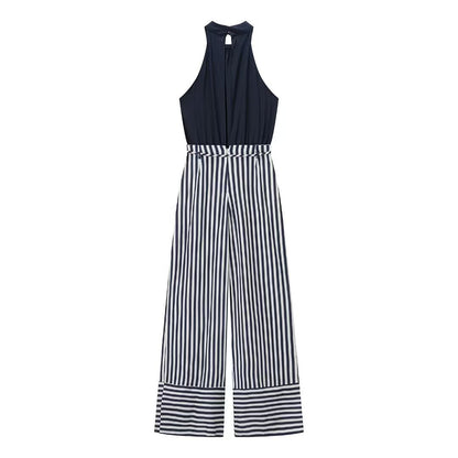 Urban Relaxed Stripe-Waist Jumpsuit - Black
