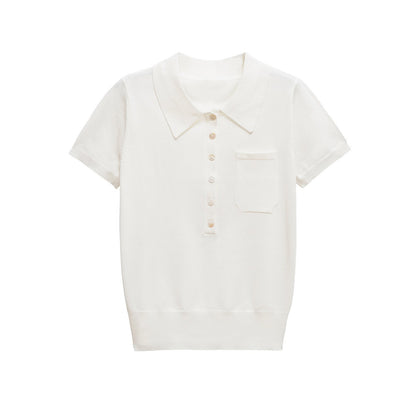 Effortless Knitted Short Sleeve Polo Shirt