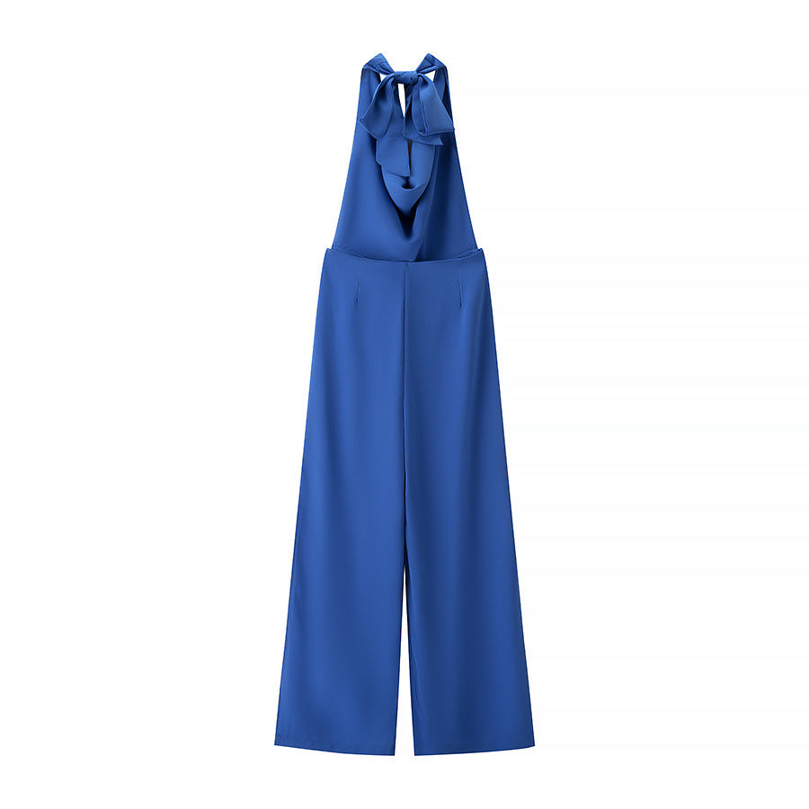 Edge Drape-Neck Halter Jumpsuit