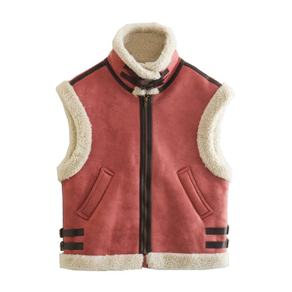 Luxe Shearling Buckle Vest