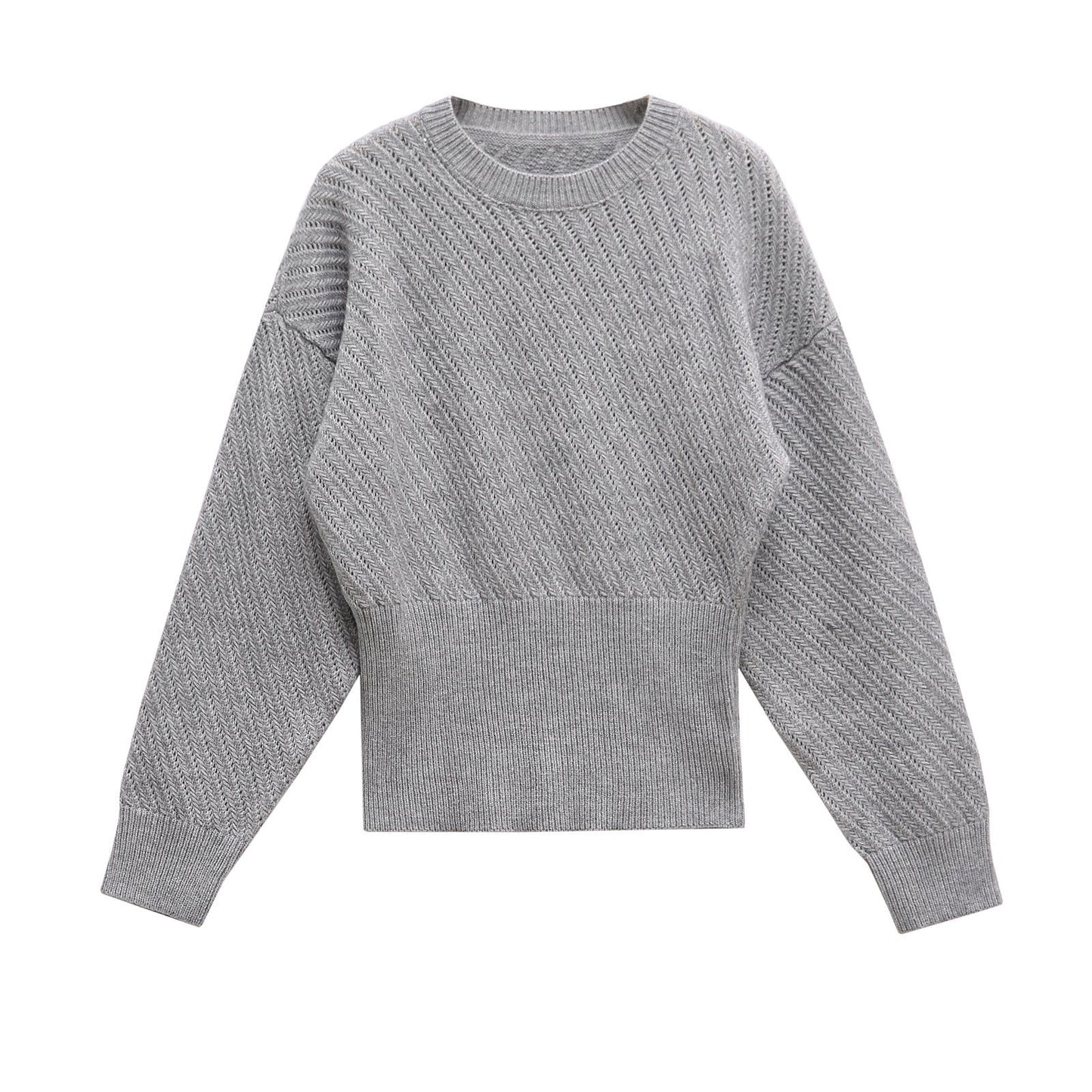 Studio Textured Sweater - Gray