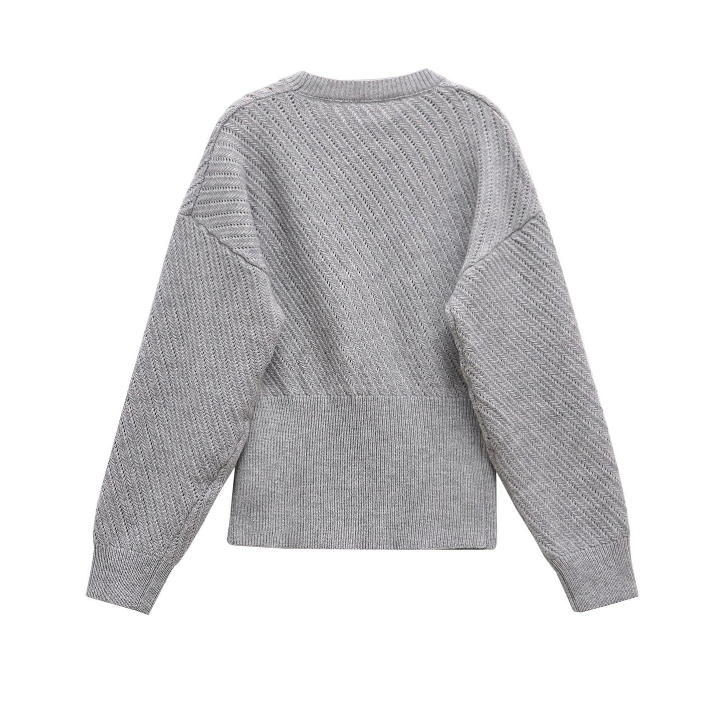 Studio Textured Sweater - Gray
