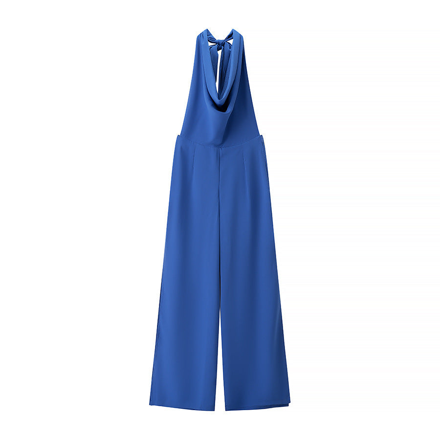 Edge Drape-Neck Halter Jumpsuit