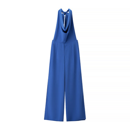 Edge Drape-Neck Halter Jumpsuit