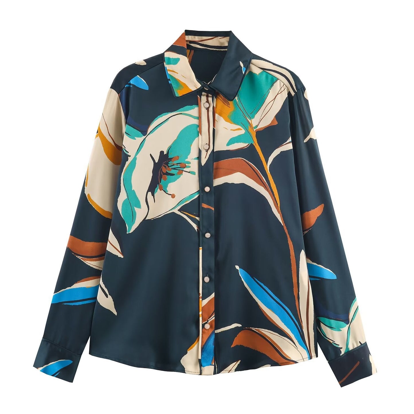 Urban Abstract-Bloom Blouse - Blue