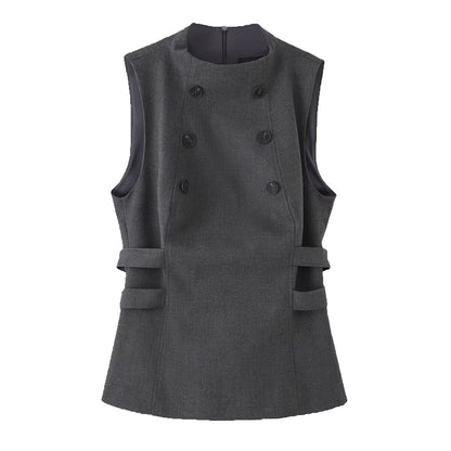 Smart Casual Sleeveless Vest - Gray