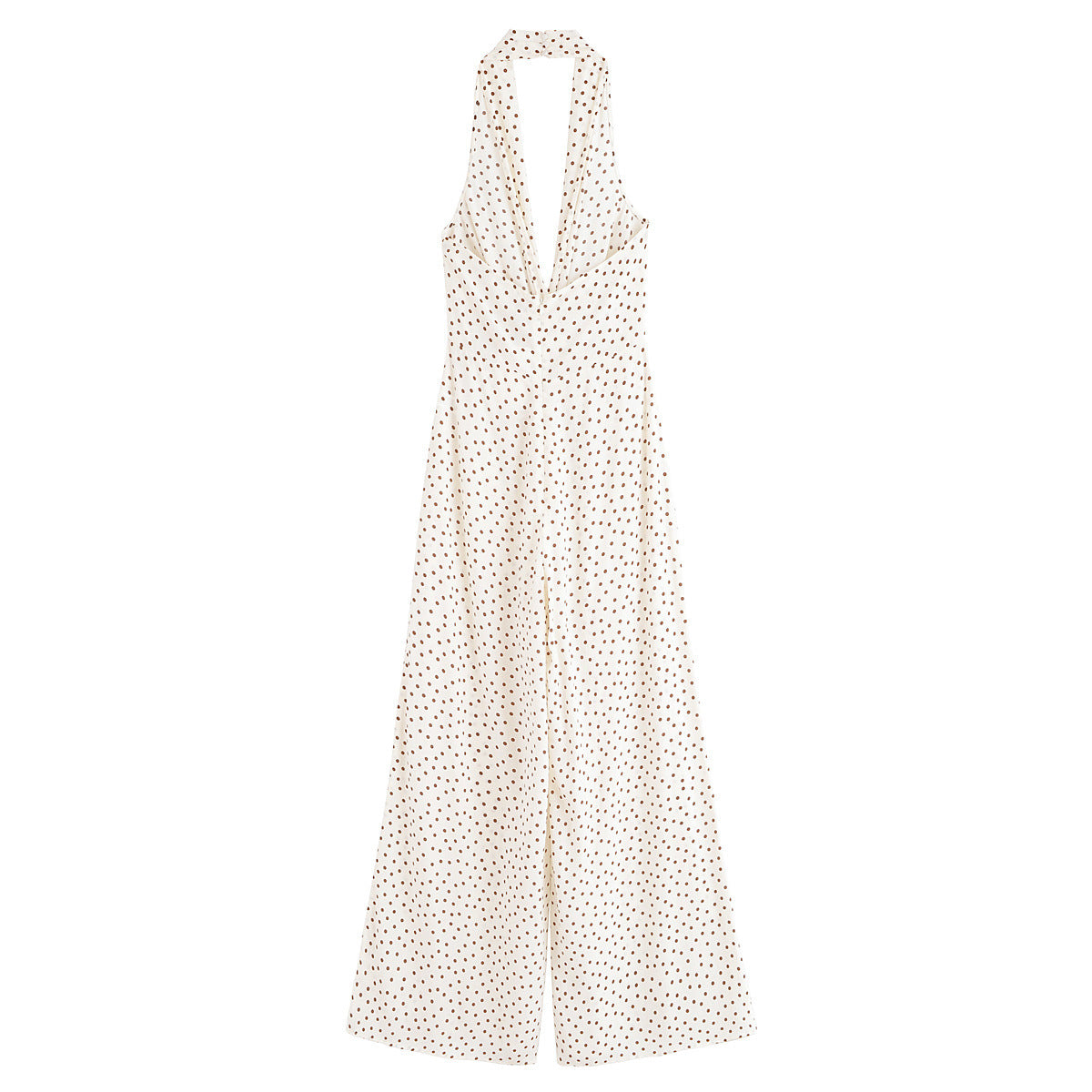 Luxe Polka-Drape Jumpsuit - White