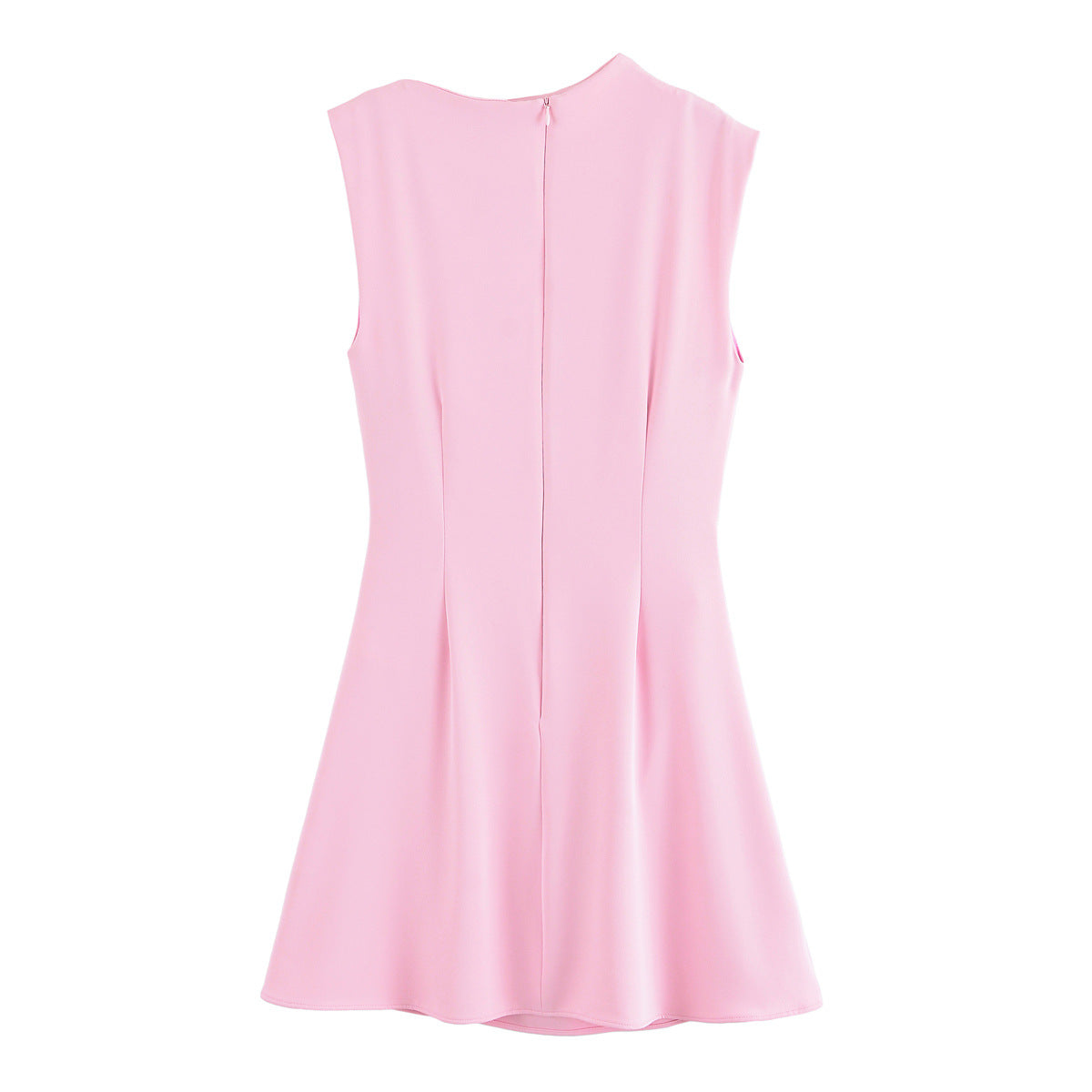 Luxe Asymmetric-Drape Sleeveless Dress - Pink