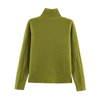 Essential High-Neck Bouclé Cardigan Sweater