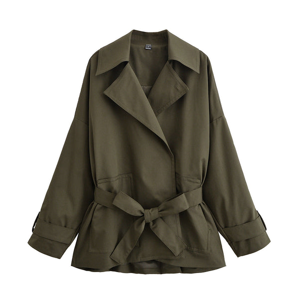 Luxe Relaxed Wrap Jacket – Green