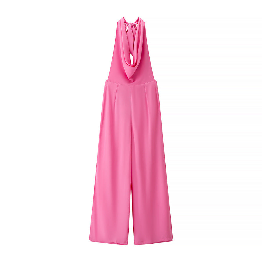 Edge Drape-Neck Halter Jumpsuit