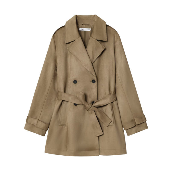 Luxe Shortline Trench Jacket – Brown