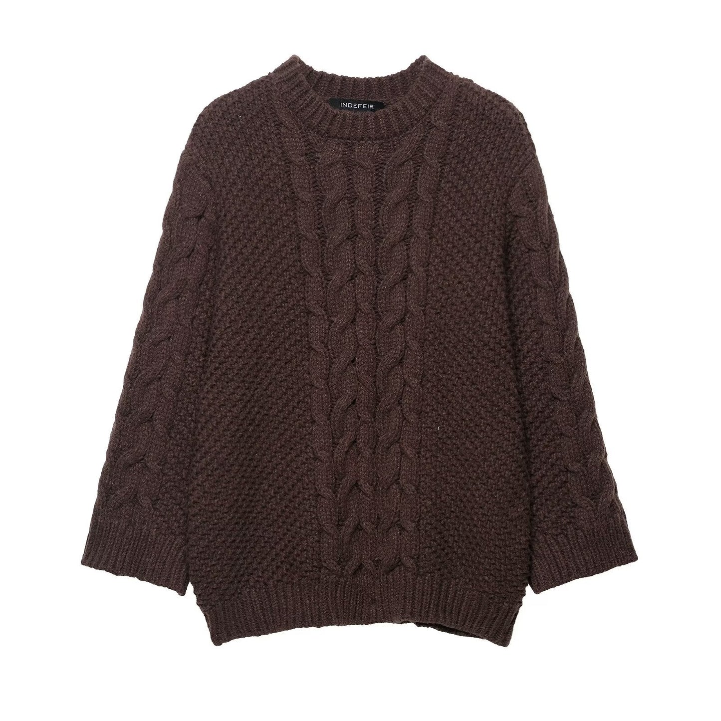 Essential Cable-Knit Sweater - Brown