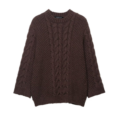 Essential Cable-Knit Sweater - Brown