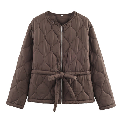 Essential Belted Bow Quilted Jacket