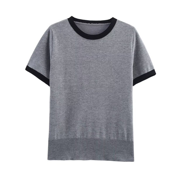Essential Contrast-Trim Knit Top
