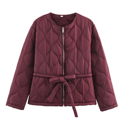 Essential Belted Bow Quilted Jacket