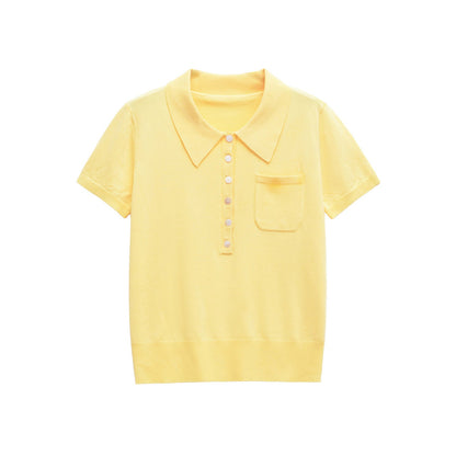Effortless Knitted Short Sleeve Polo Shirt