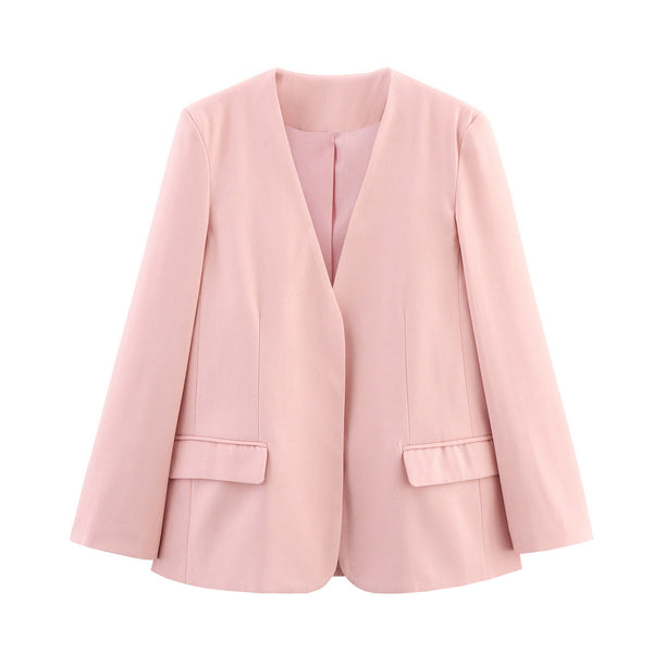 Essential Open-Front Jacket - Pink