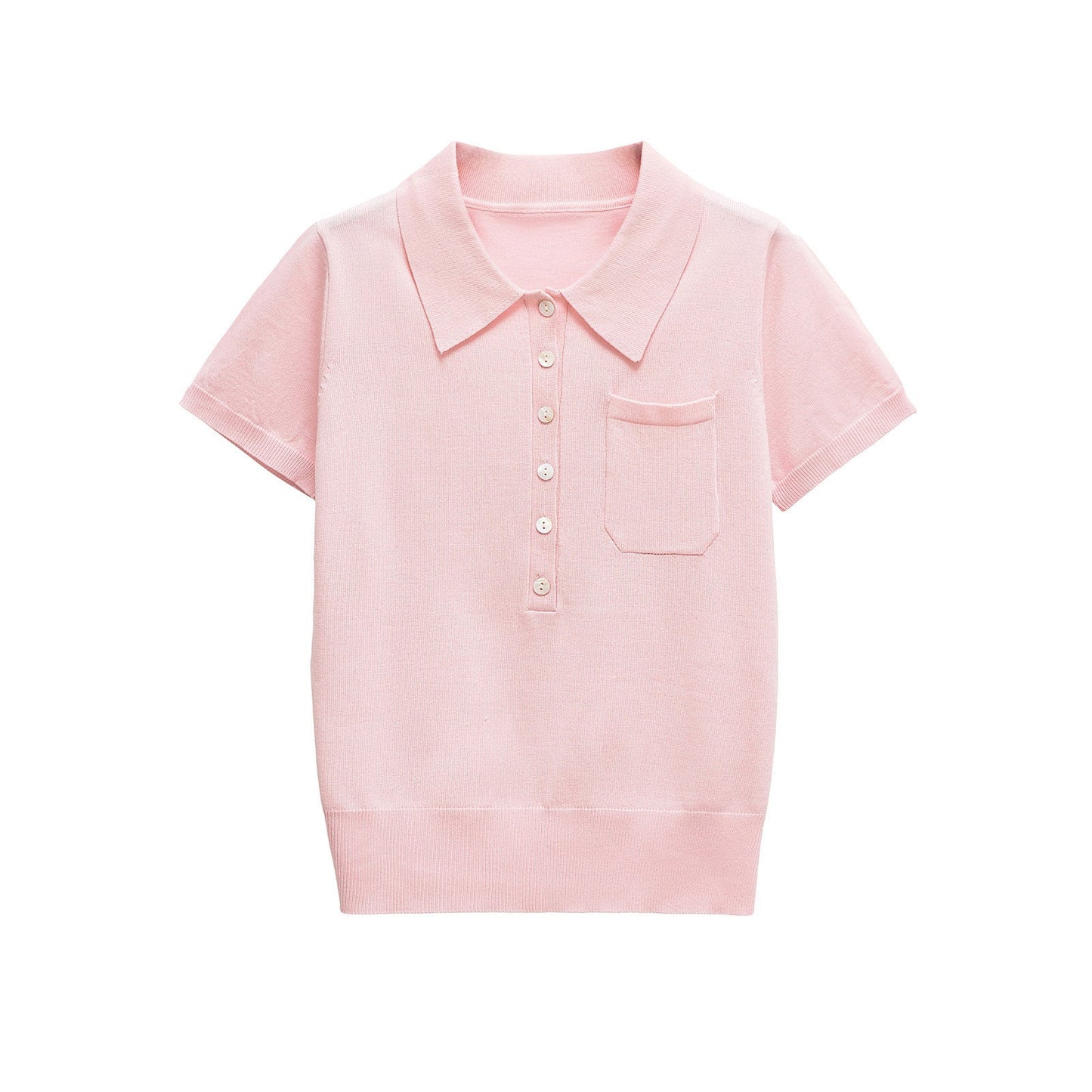 Effortless Knitted Short Sleeve Polo Shirt
