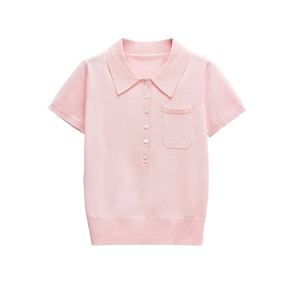 Effortless Knitted Short Sleeve Polo Shirt