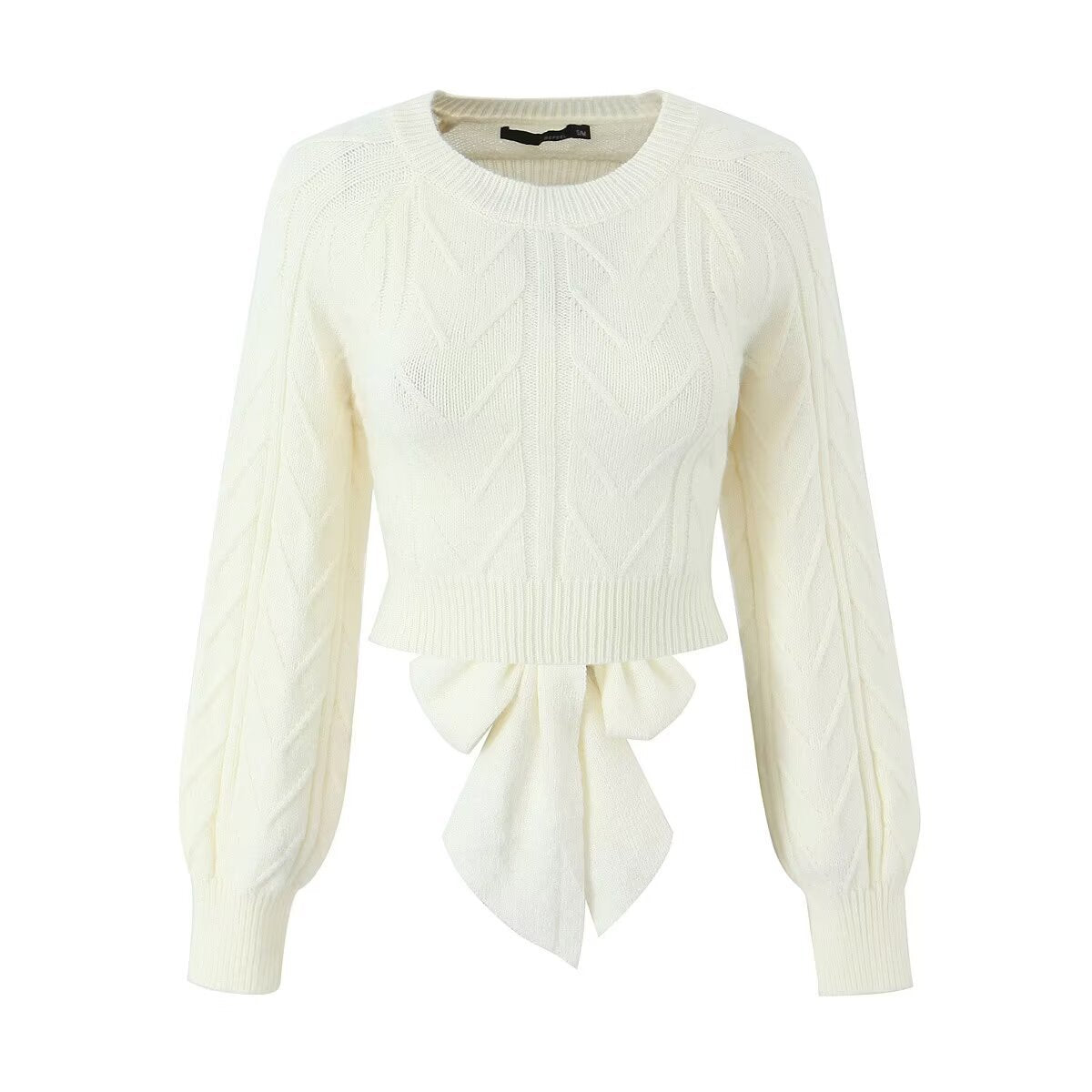 Studio Tie-Back Cable-Knit Sweater