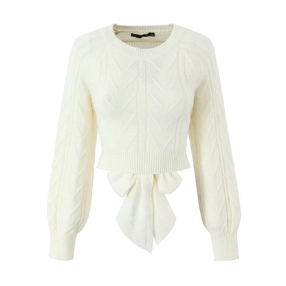 Studio Tie-Back Cable-Knit Sweater