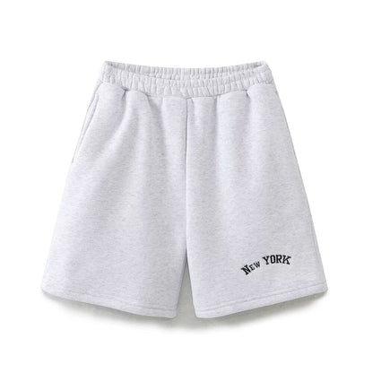 Urban Relaxed New York Print Shorts - Gray