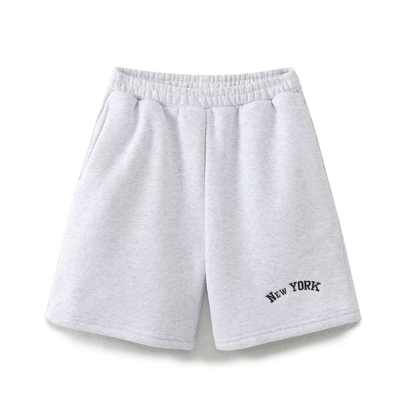Urban Relaxed New York Print Shorts - Gray