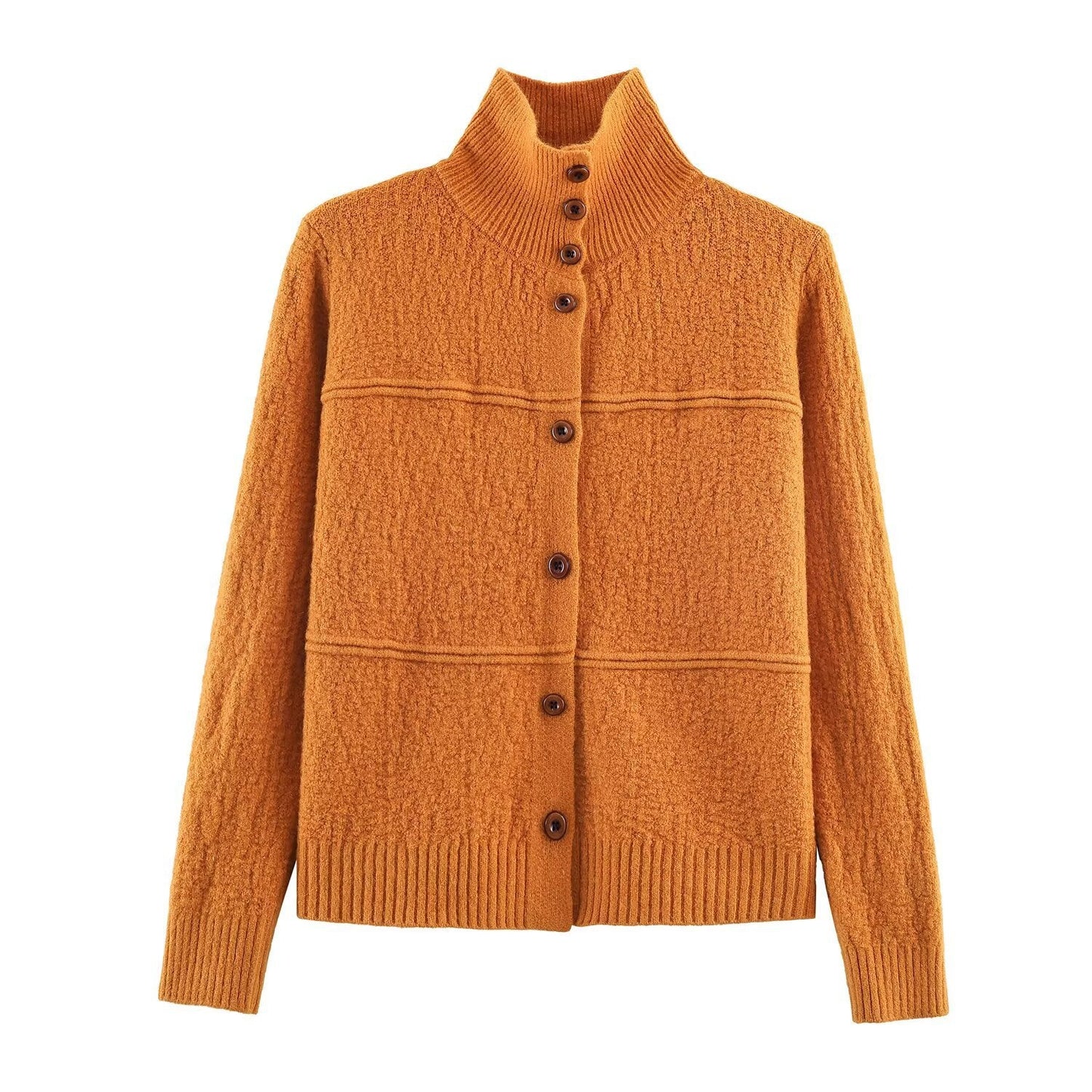 Essential High-Neck Bouclé Cardigan Sweater