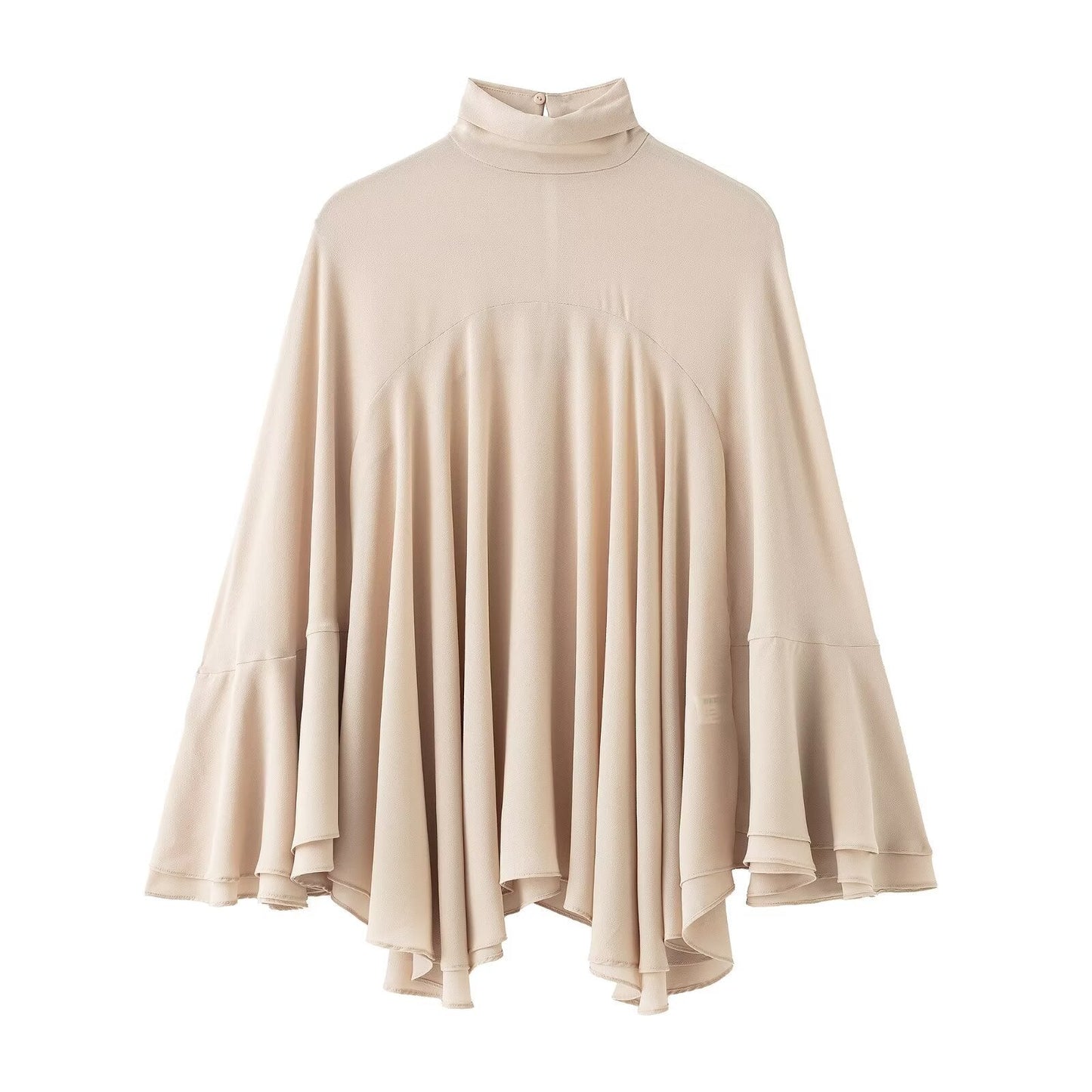 Luxe Draped-Pleat Blouse - Beige