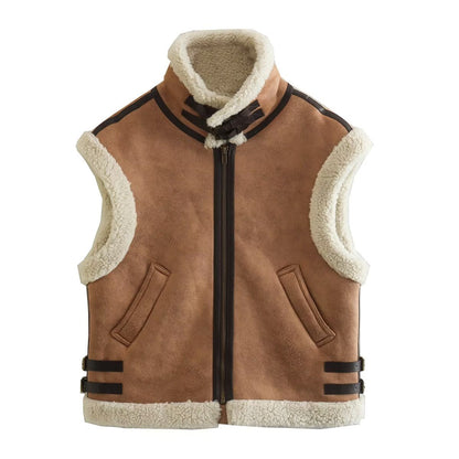 Luxe Shearling Buckle Vest