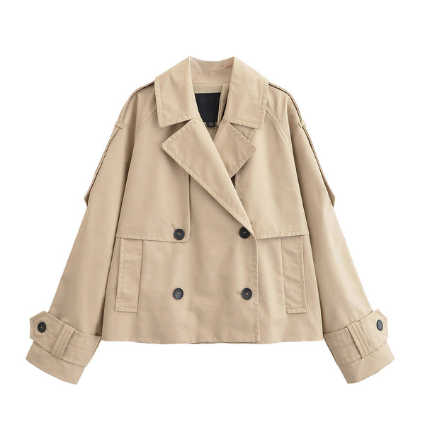 Luxe Cape-Sleeve Cropped Jacket