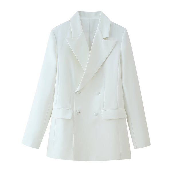Luxe Peak-Lapel Jacket - White