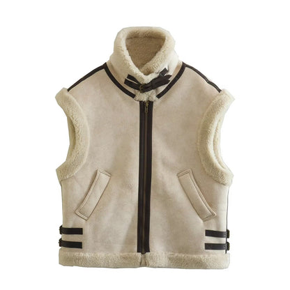 Luxe Shearling Buckle Vest