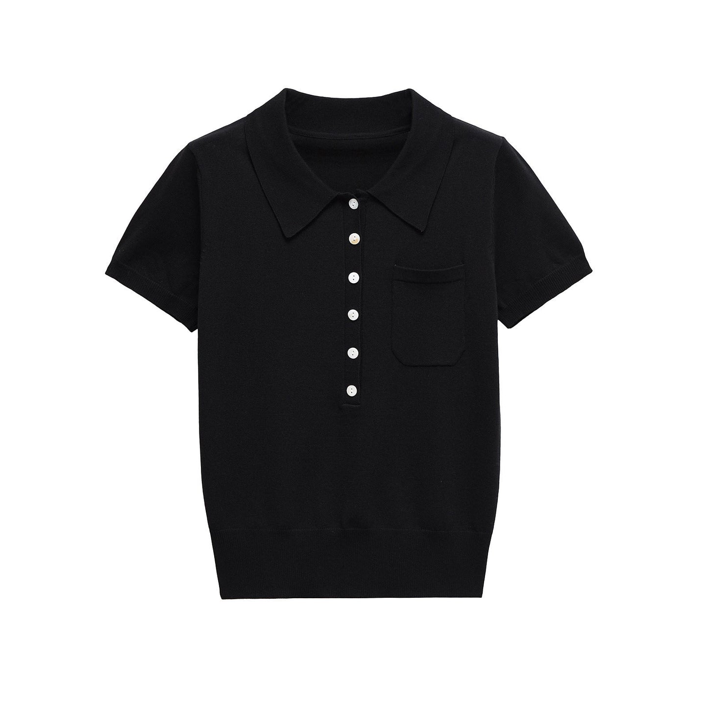 Effortless Knitted Short Sleeve Polo Shirt