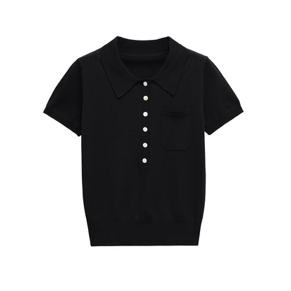 Effortless Knitted Short Sleeve Polo Shirt