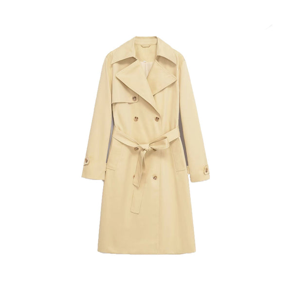 Luxe Soft-Canvas Trench Coat – Beige