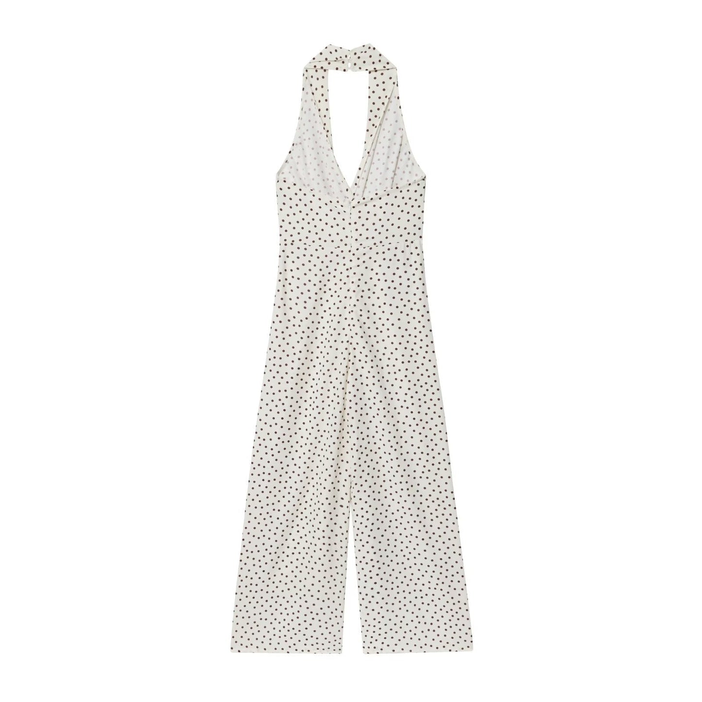 Luxe Polka-Twist Jumpsuit - White