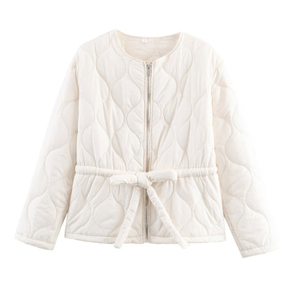 Essential Belted Bow Quilted Jacket
