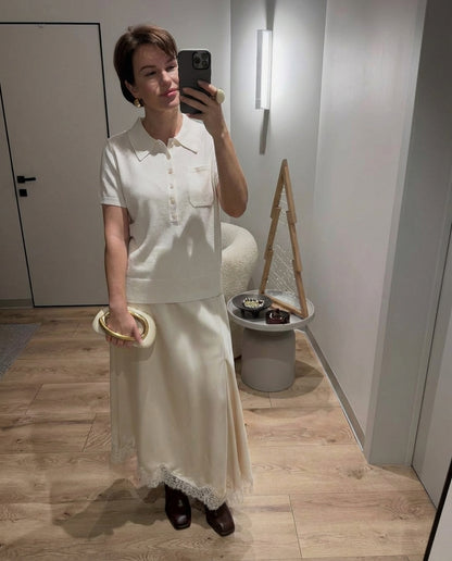 Effortless Knitted Short Sleeve Polo Shirt