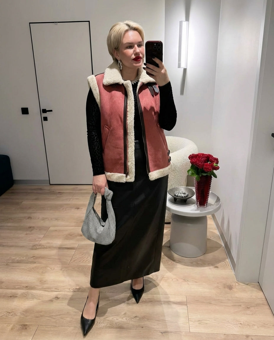 Luxe Shearling Buckle Vest